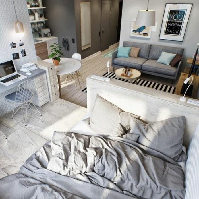 0-majhno-prostor-spalnica-in-dnevna soba-ob-istem času-notranje pohištvo