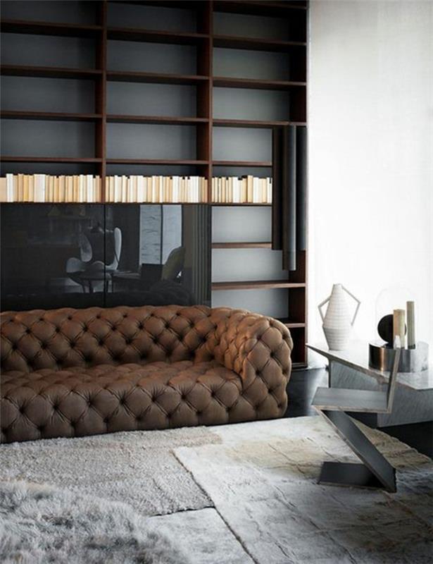 0-ucuz-chesterfield-kanepe-kahverengi-deri-döşemeli-oturma odası-mobilyaları