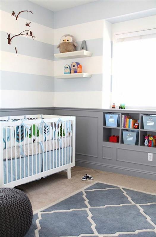 0-lepa-otroška soba-fant-otroška posteljica-odbijač-dojenček-poceni-bež-modra preproga