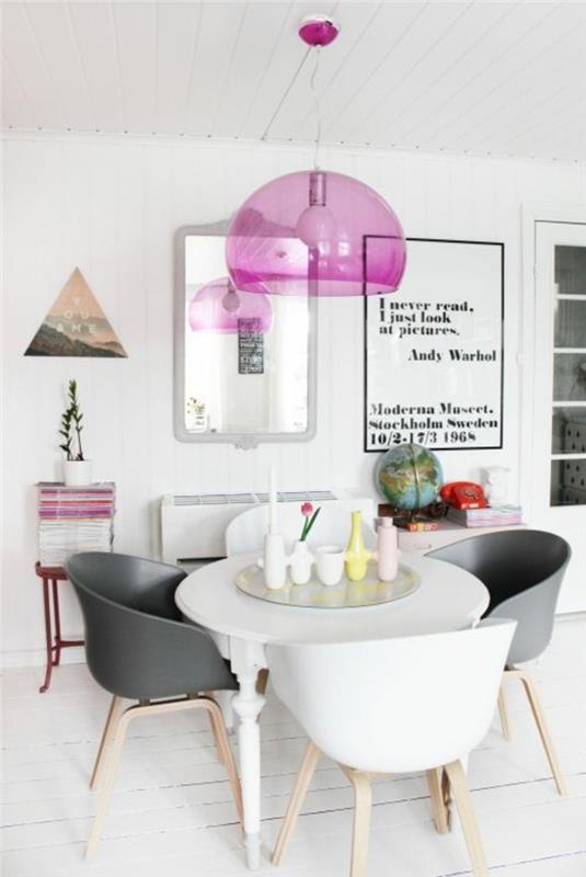 0-prašmatnus dizainas-valgomasis-apskritas stalas-baltas-modernus dizainas-rožinė-liustra