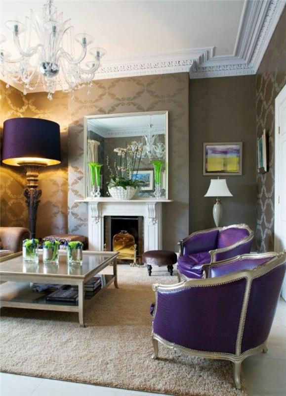 0-baročna-elegantna-dnevna soba-bež-notranje pohištvo-kako-povezati-slivova barva