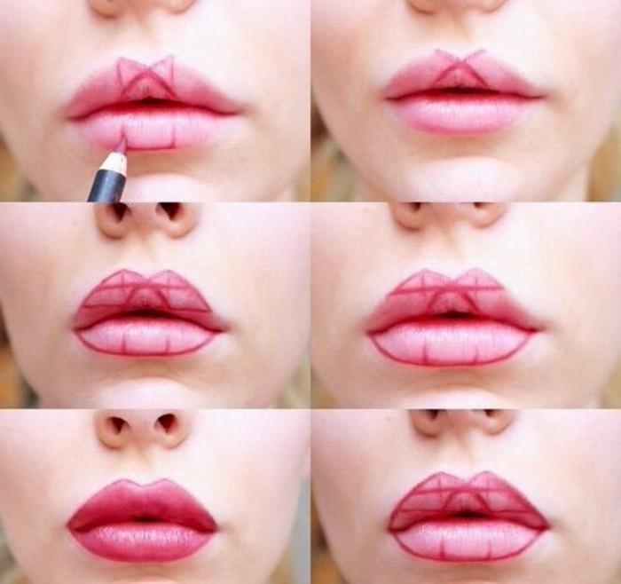 0-dudak-makyaj-tekniği-ruj-pembe-ve-kırmızı-makyaj-modeli