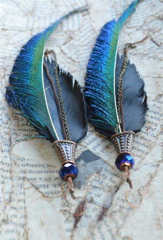 00-auskarai-plunksnos-mėlyni-auskarai-šiuolaikinėms merginoms