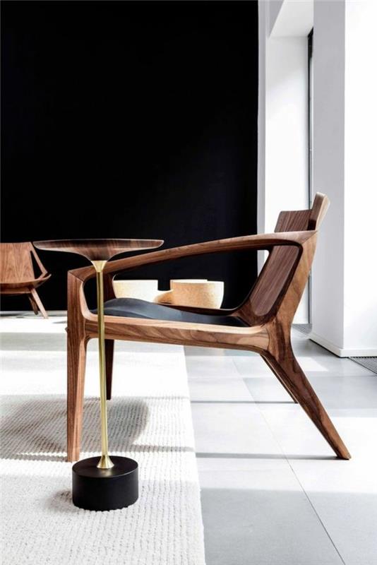 00-gana-minimalistinio dizaino-tamsaus medžio šoninis stalas-ikea-pigus-svetainė-juoda siena