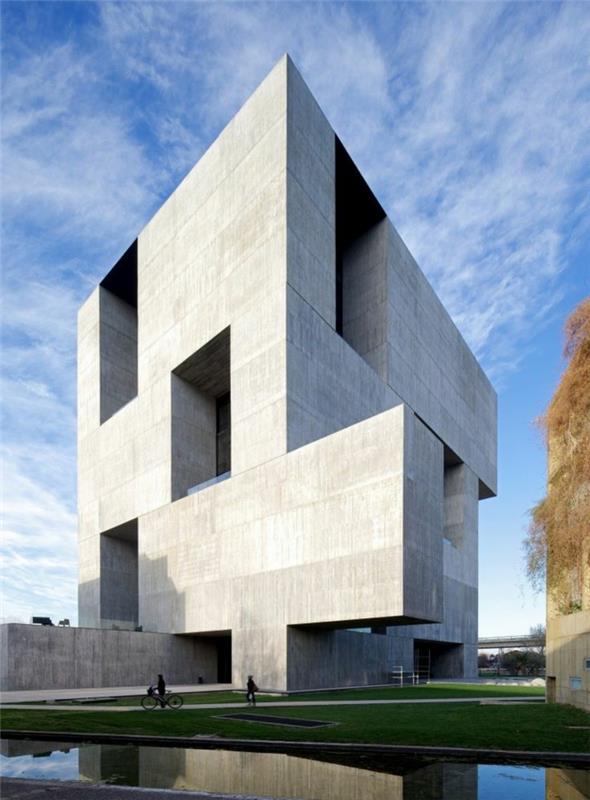 1-priimkite minimalistinio stiliaus šiuolaikinę architektūrą-gana minimalistinio stiliaus viešąjį pastatą