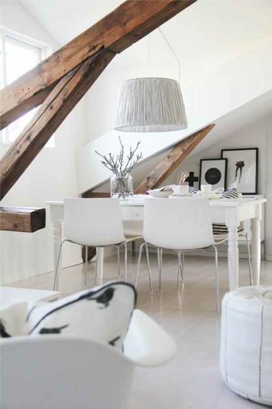 1-opremljena-podstrešje-moderna-dnevna soba-beli-stol-za-kuhinjo