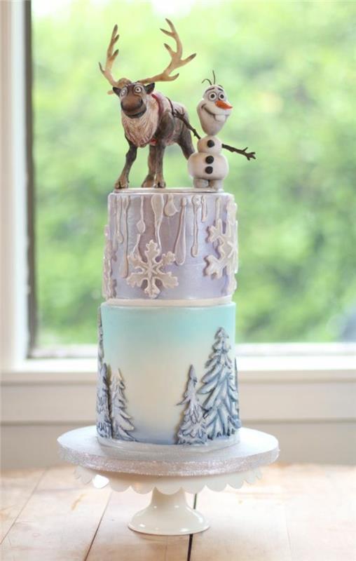 1-rojstni dan-torta-snežna kraljica-anna-elsa-olaf-torte-snežna kraljica