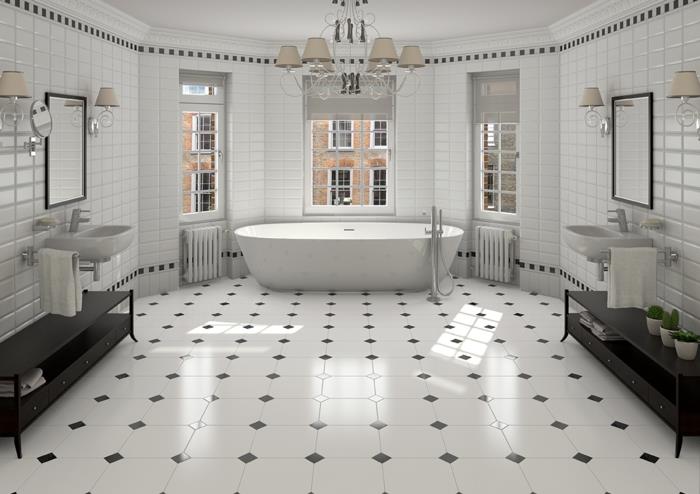 1-vonios-plytelės-sienos-plytelės-vonios kambarys-balta-juoda