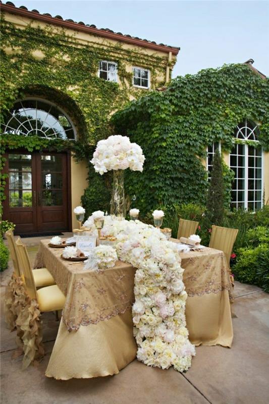 1-vestuvių stalo bėgikas-idėja-vestuvių staltiesė-smėlio spalvos-stalo bėgikai-gėlės