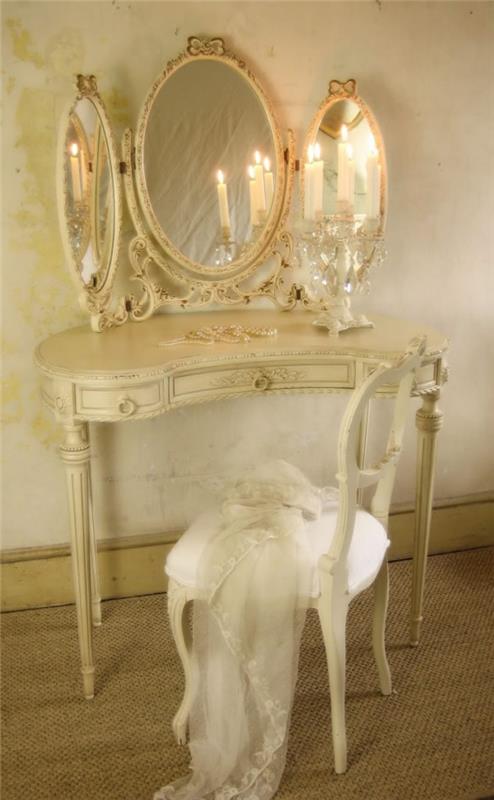 1 toaletna miza-belo-vintage-klasično-ogledalo