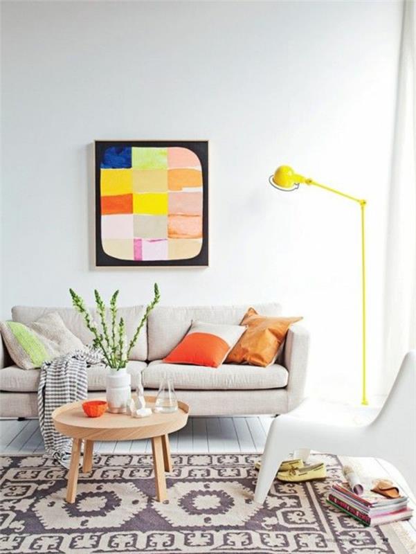 1 kaip išsirinkti gražiausią alinea kilimą, skirtą gyvenamajam kambariui, baltos ir smėlio spalvos