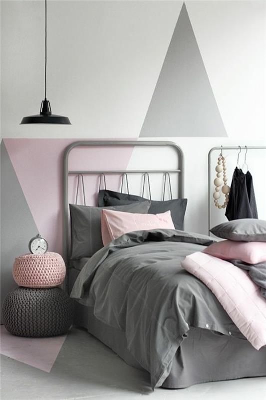 1-kaip-įtraukti-pilkos ir rožinės spalvos-į-modernus-paauglių mergaičių kambarys
