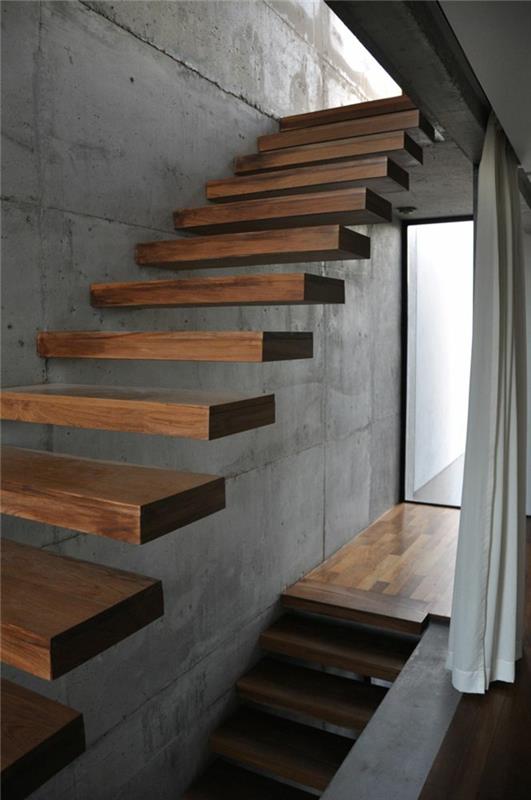1-koyu-ahşap-merdiven-bir-güzel-modern-koridor-koyu-ahşap-merdivenli
