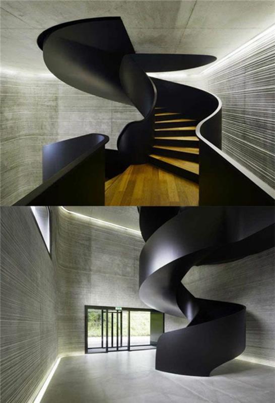1 spiraliniai laiptai-modernaus dizaino-juodi-modernūs turėklai-pasirinkti-spiralinius laiptus
