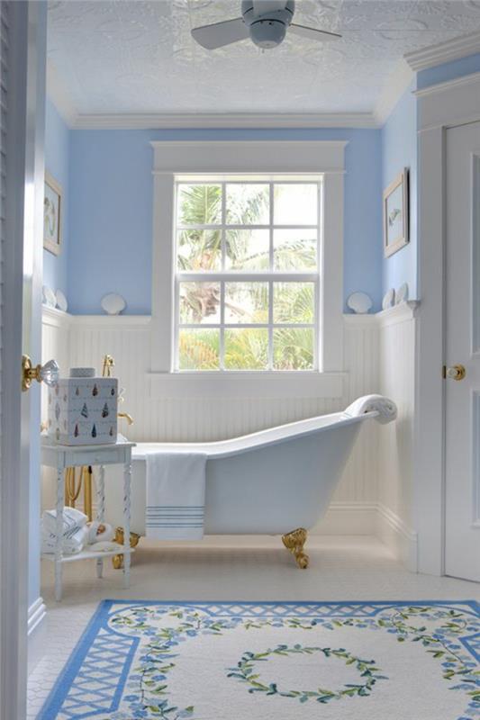 1-iike-bath-matt-color-white-and-blue-floor-in-white-grindys ir vonia