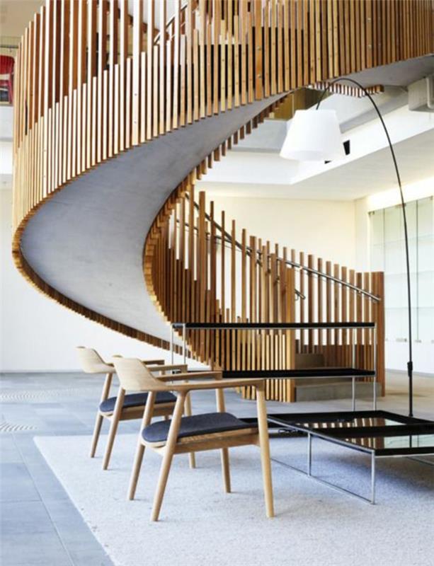 1-lepa-zasnova-za-gradnjo-leseno-spiralno-stopnišče-izračun-za-vašo-hišo v slogu podstrešja