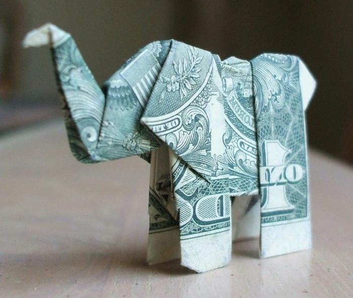 1-oldukça-origami-yapması-kolay-origami-kağıdı-kolay-katlama-bir fil-oluşturmak