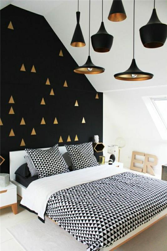 1 güzel yatak odası-geometrik-duvar kağıdı-leroy-merlin-yatak odasında-duvar kağıdı