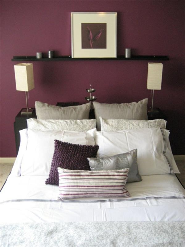 1 yatak odalı güzel yatak odası-bordo renginde-yatak odasında-duvarlar için