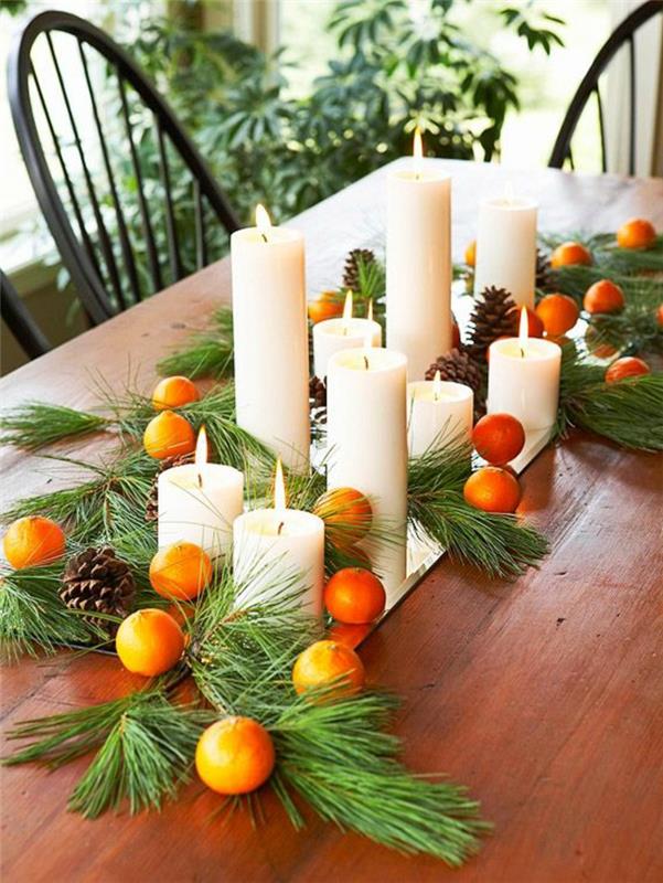 1-lepa-dekoracija-za-mizo-z-zeleno-božično drevo-kako-okrasiti-božično mizo