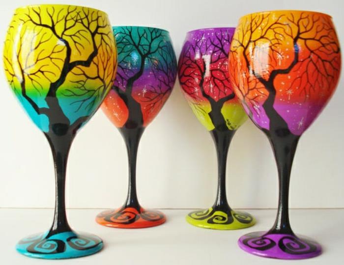 1-lepa-dekoracija-za-barvne-vinske kozarce-kako-okrasiti-vinske kozarce