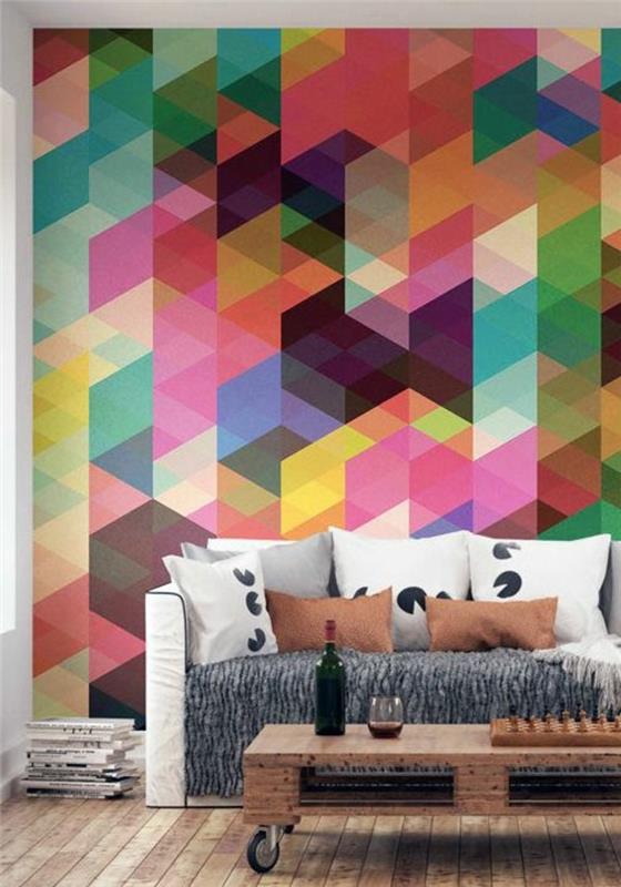 1-oturma odası için-en güzel-leroy-merlin-geometrik-kenarları-renkli-sanatı