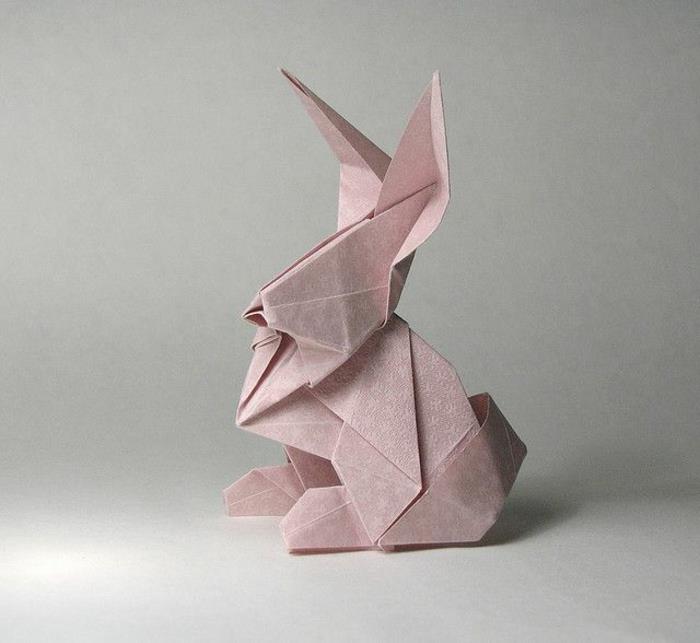1-tavşan-origami-pembe-pembe-kağıdı nasıl katlanır-tatlı-pembe-origami-tavşan-yapması kolay