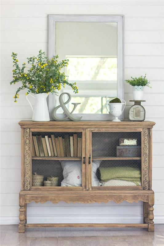 1-leseno-pohištvo-rože-knjige-postavitev-original-ideja-parket-talno ogledalo