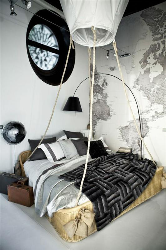 1-ozadje-črno-belo-za-spalnico-posteljo-les-in-dekorativno-steno