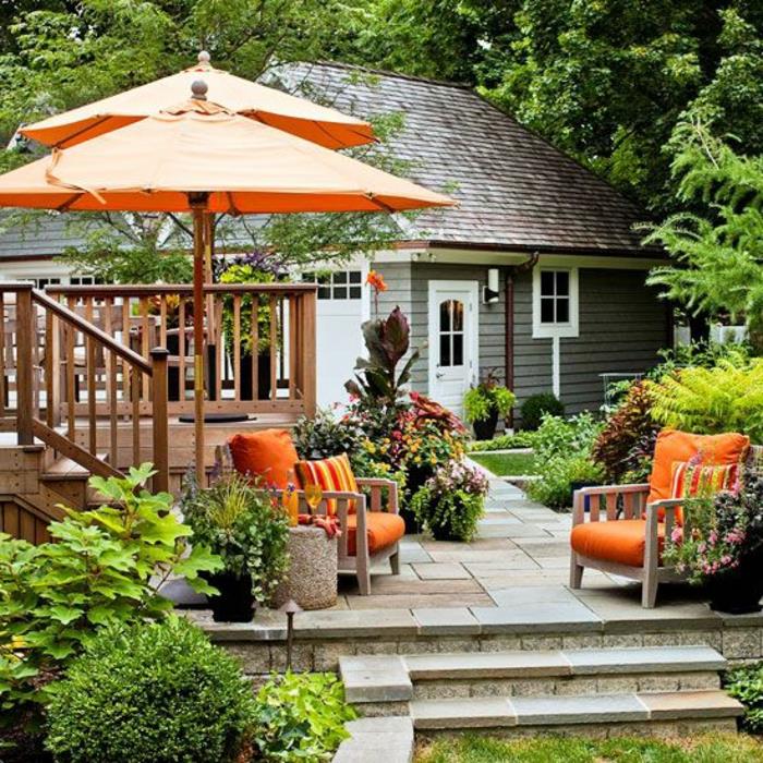 1 stačiakampio formos skėtis-oranžinės spalvos balkonas-skėtis-gėlė-sodas-skėtis