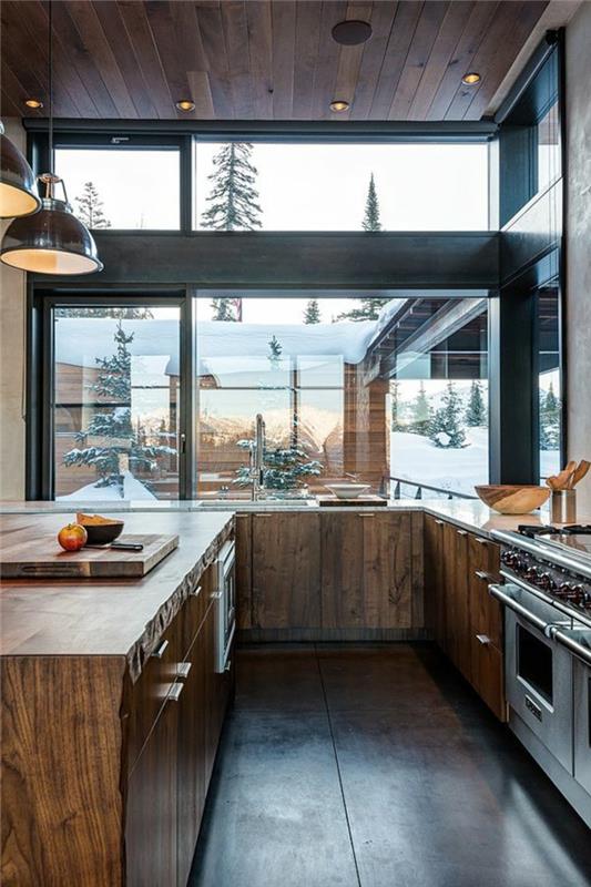 1-prenovite svojo kuhinjo-temno-leseno-pohištvo-in-steklene stene-leseno-kuhinjsko pohištvo