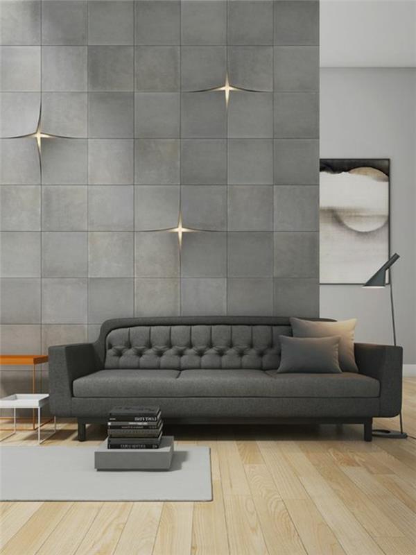 1 stenska obloga-siva-stenska dekoracija-za-elegantno-dnevno sobo-bistro-parket