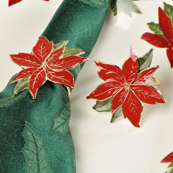 1-ucuz-peçete halkaları-masa-şekilli-kırmızı-çiçek-Noel-dekorasyonu