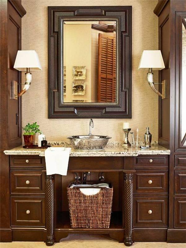 1-kopalnica-retro-pohištvo-v-temnem-lesu-ogledalo-kopalnica-dekoracija