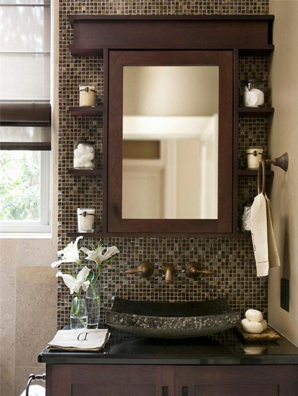 1-kopalnica-retro-mozaik-črno-ogledalo-črno-umivalnik-temno-les-pohištvo-kopalnica