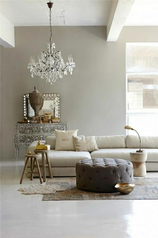 1-modern-oturma odası-taupe-duvar-taupe-kanepe-taupe-barok-avize-salon-masa