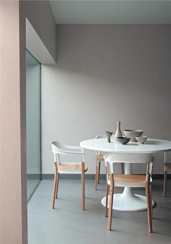 1-tulpių stalas-balto plastiko-kėdė-pvc-balta ir mediena-pigus-valgomasis stalas