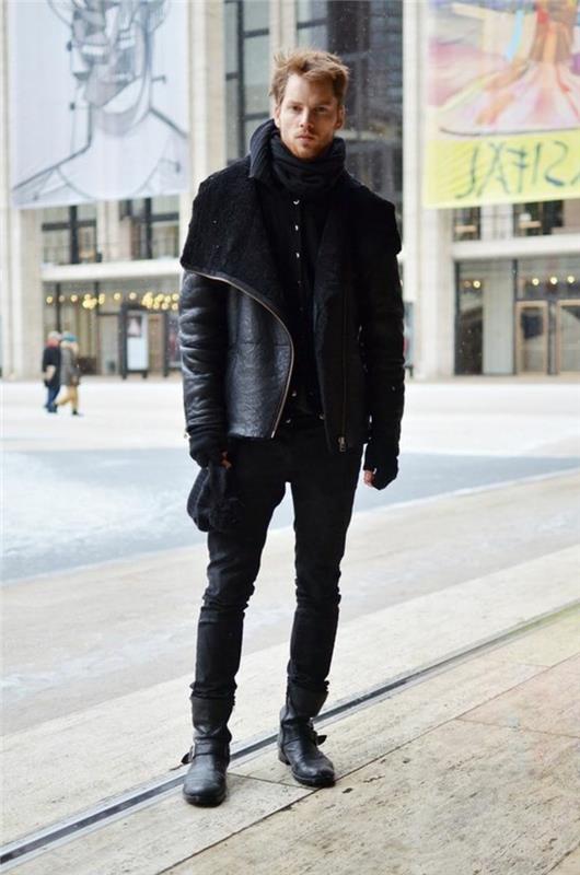 1-poceni-moška-usnjena-jakna-moški-modni trendi-črne hlače