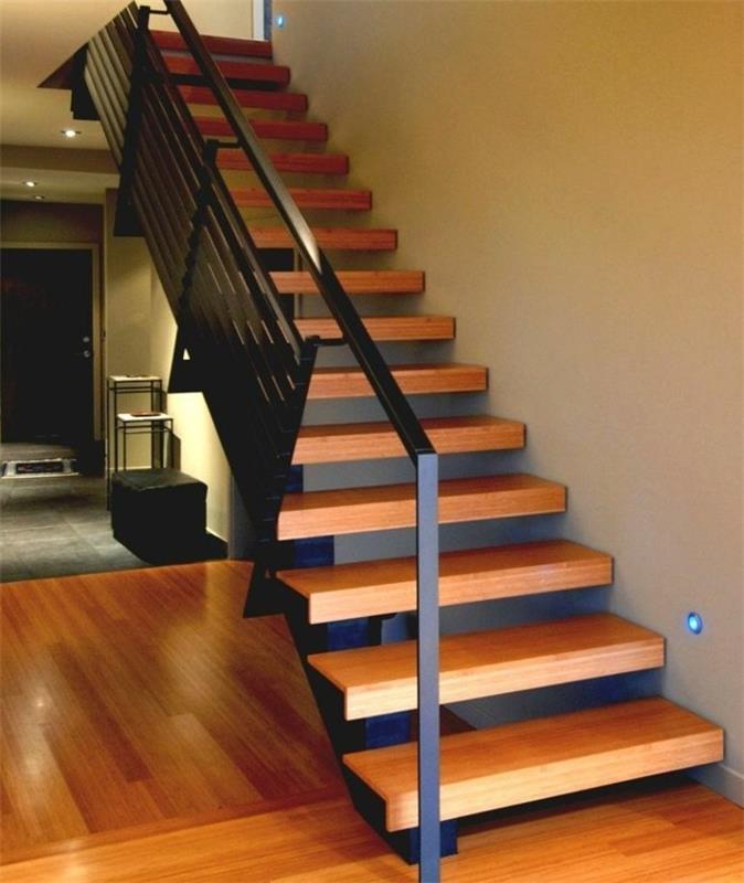 moderno-stopnišče-model-leseno-stopnišče-kovina-ograja-ravno stopnišče