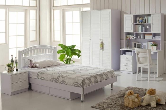 dažai-balti-vaiko kambarys-dizainas-labai estetiškas-švarios linijos-stilius ir elegancija-mergaitės miegamojo dekoravimui