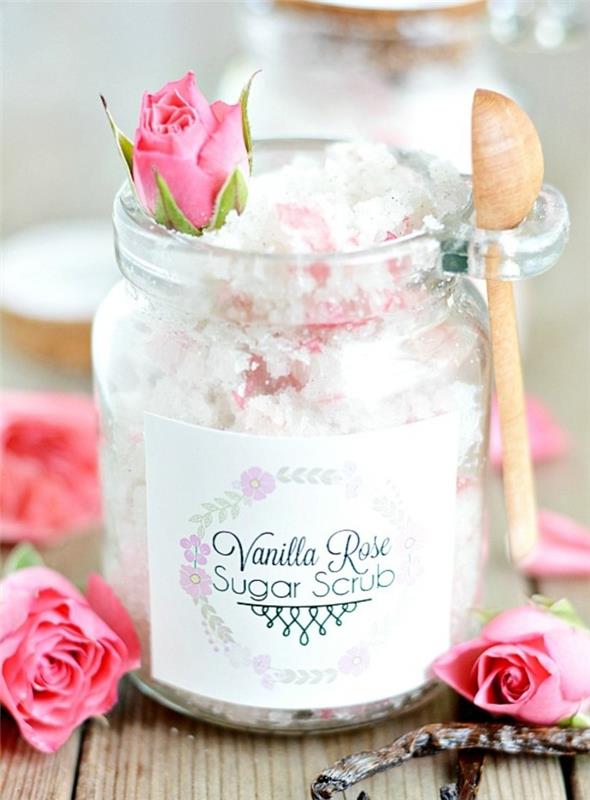 1 Ką daryti su stikliniais jogurto stiklainiais-dekoratyvinėmis vestuvių-rožinėmis-stiklainėmis-mediniais arbatiniais šaukšteliais