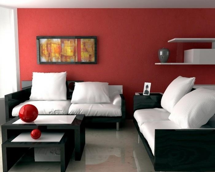 oturma odanız için ne-boya-seçmeli-kırmızı-boya-yuvalama masaları-siyah-beyaz-mobilya