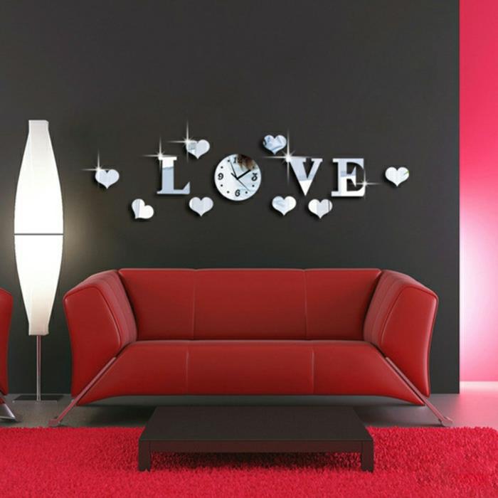 2-alinea-ayna-siyah-oturma odası-duvarlarınızı-kırmızı-halı-kırmızı-kanepe-süslemek için