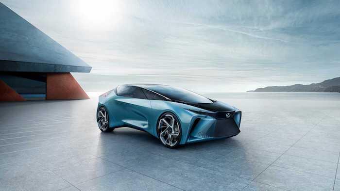Lexus'tan geleceğin güzel konsept otomobili, yeni model LF-30 üstten görünüm, otomobil tasarımı resmi