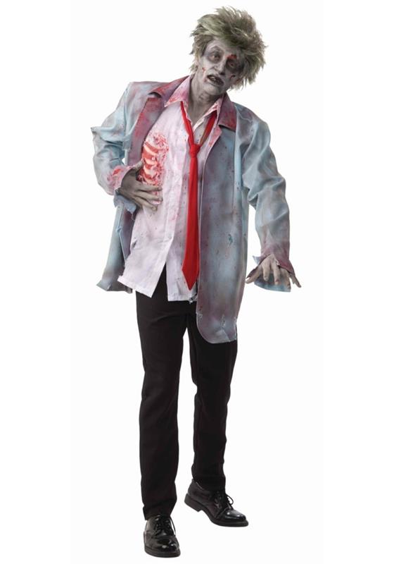 zombis-vyras-kostiumas-lengvas Helovino kostiumas-labai sėkmingas-zombių išvaizda