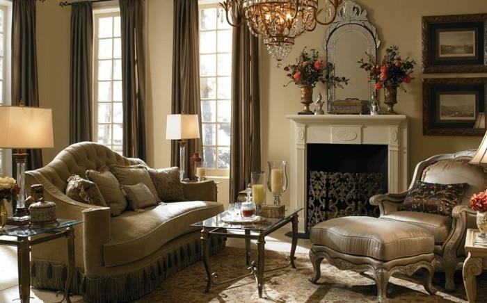 fikir-resim-sarı-oturma odası-çok zarif-mobilya-vintage-deco-ispiree-du-barok