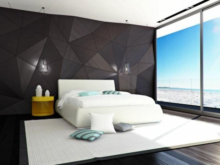 3-spalnice-stenske dekoracije-z-rjavo-stensko ploščo-stensko dekoracijo