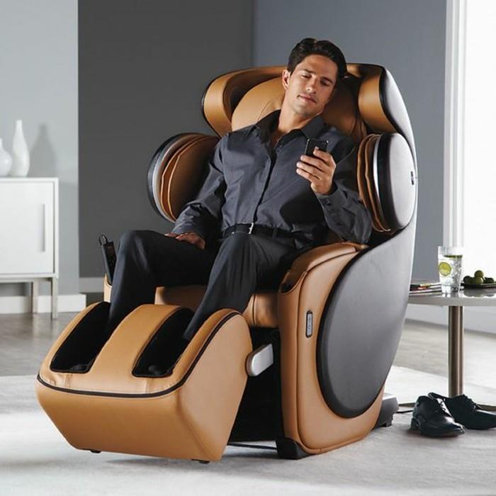 3 atpalaiduojantis masažo kėdė-šviesiai rudos odos masažo kėdė-svetainei