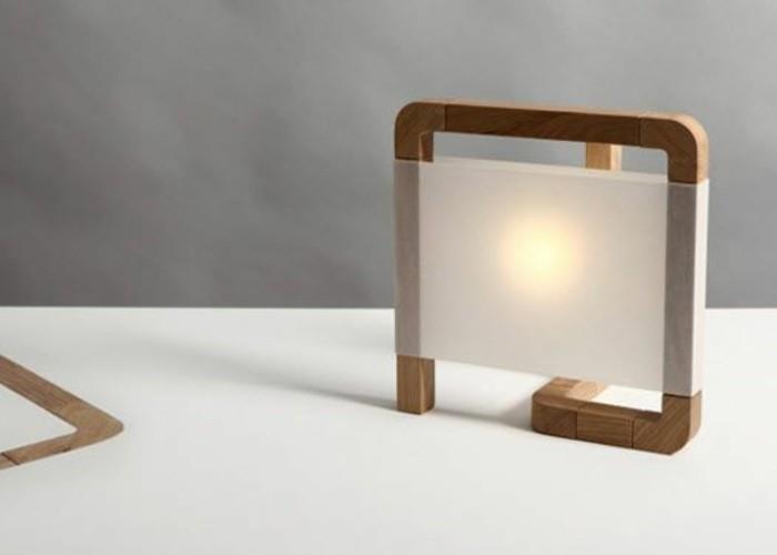 3 dizaino šviesa iš natūralaus medžio-betono-sienos-pilka vaško dizaino grindų lempa