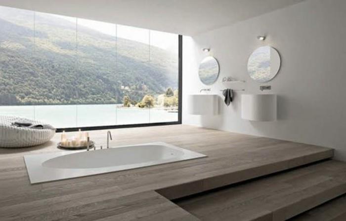 3 vonios kambariai su nuostabiu vaizdu į prabangų dizainerio vonios kambarį nuo grindų iki grindų